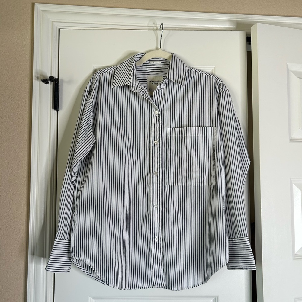 Womens striped button down shirt